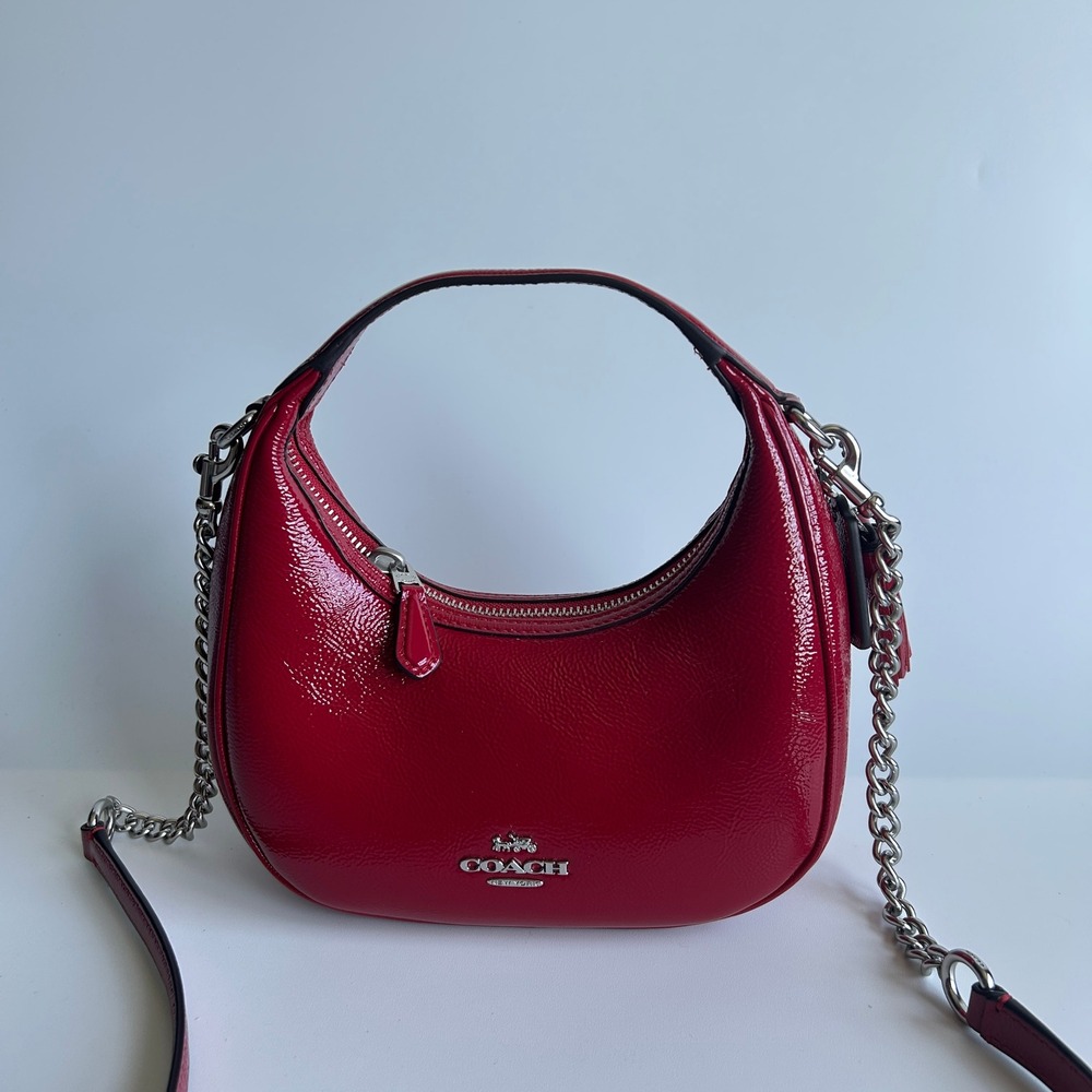 Coach Carmen Mini Crossbody Red Patent Leather Bag CW036